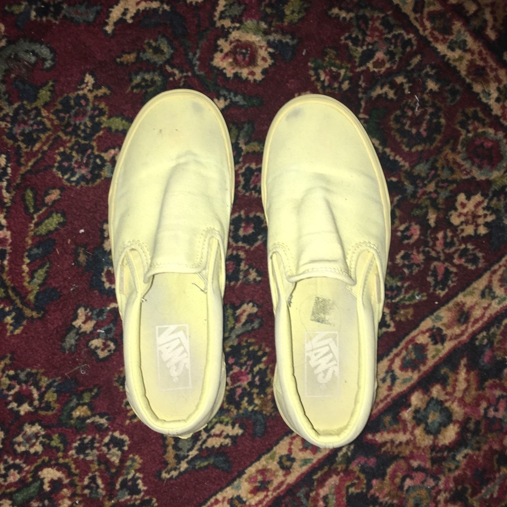 LIGHT YELLOW SLIP ON VANS WOMENS SIZE 8